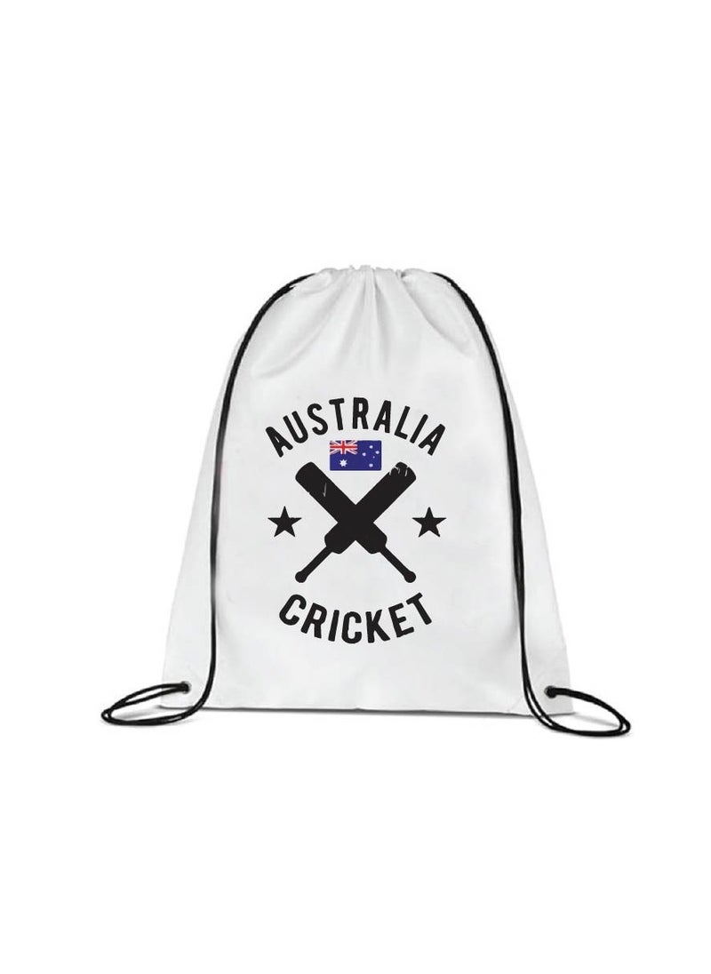 Generic - Australia Cricket Sports Fans Combo Pack - Pack of 3 - Drawstring Bag, Hand Flag and Cap - Australia Cricket Enthusiasts Combo Pack - Ideal for Cricket Matches and Events - Image 1