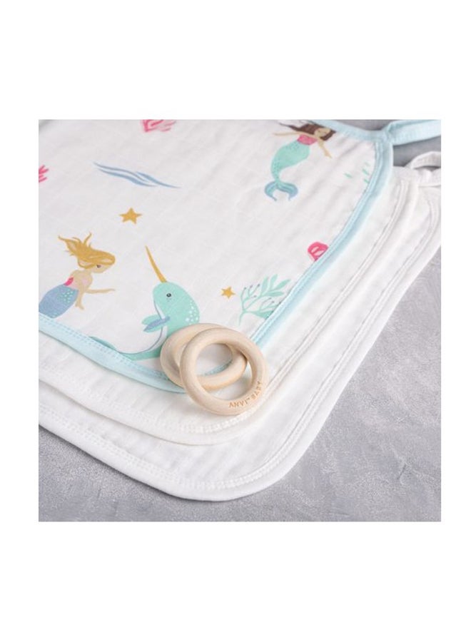 Anvi Baby Organic Bamboo Face Cloth Set of 3 Mermaids  - Image 4