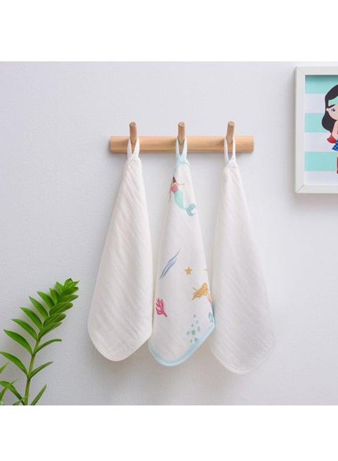 Anvi Baby Organic Bamboo Face Cloth Set of 3 Mermaids  - Image 3