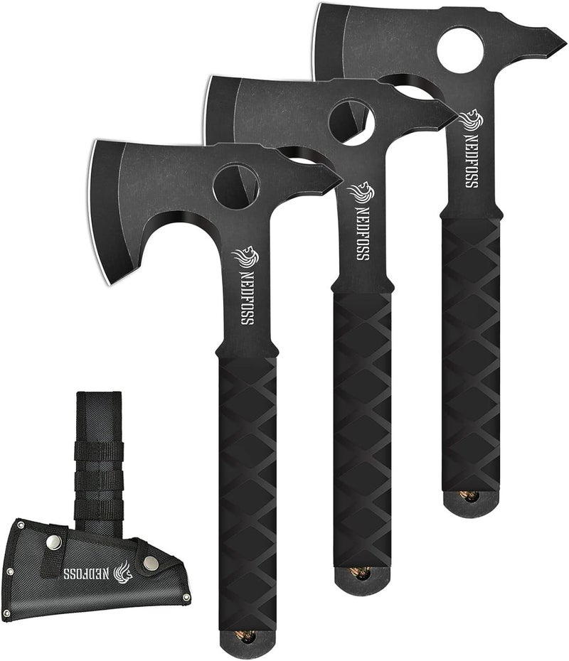 NedFoss Throwing Axe Set, 10.2'' Full Tang Throwing Hatchet with Sheath, Updated TPR Rubber Wrapped Handle, Perfect for Competition and Recreation - Image 1