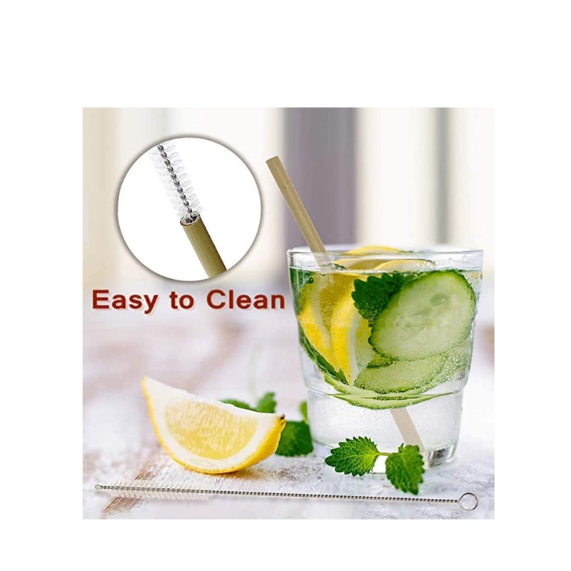 Zikra Bamboo Cutlery Set, Bamboo Travel Utensils Include Knife Fork Spoon Chopsticks Straws - Image 2