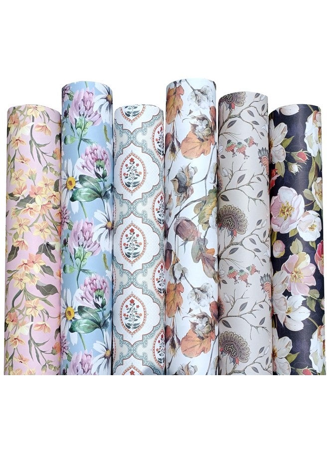 aakar, Pack Of 6, Gift Wrapping Paper Sheet, Gift Paper - New Florals,Multicolor - Image 1