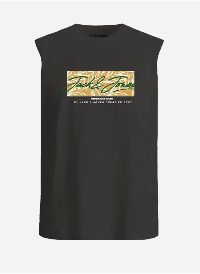 جاك اند جونز Jack & Jones Graphic Print Round Neck T-Shirt