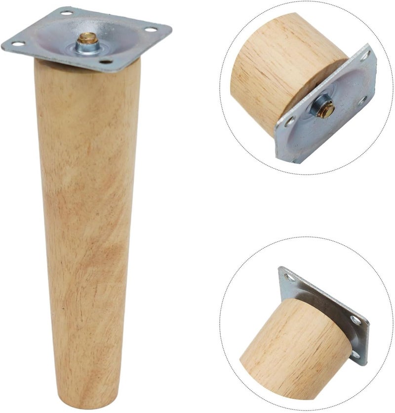 Replacement Wooden Legs: 4-Piece Gray Natural Oak, 8/10/15 Cm Height, With Floor Protection Pads & Full Installation Kit - Multi-Functional Furniture Legs for Sofa, Chair, Coffee Table & Home Furnitur - Image 3