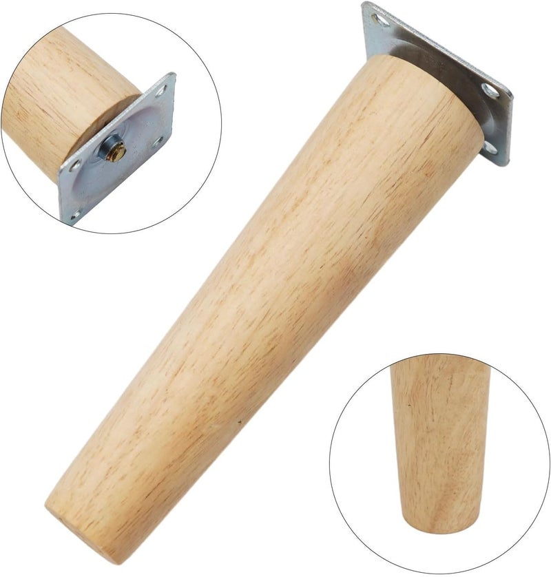 Replacement Wooden Legs: 4-Piece Gray Natural Oak, 8/10/15 Cm Height, With Floor Protection Pads & Full Installation Kit - Multi-Functional Furniture Legs for Sofa, Chair, Coffee Table & Home Furnitur - Image 4