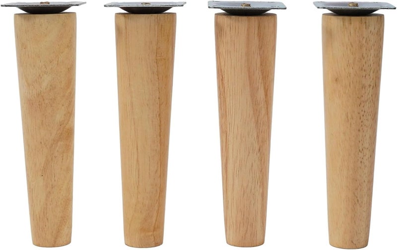 Replacement Wooden Legs: 4-Piece Gray Natural Oak, 8/10/15 Cm Height, With Floor Protection Pads & Full Installation Kit - Multi-Functional Furniture Legs for Sofa, Chair, Coffee Table & Home Furnitur - Image 2