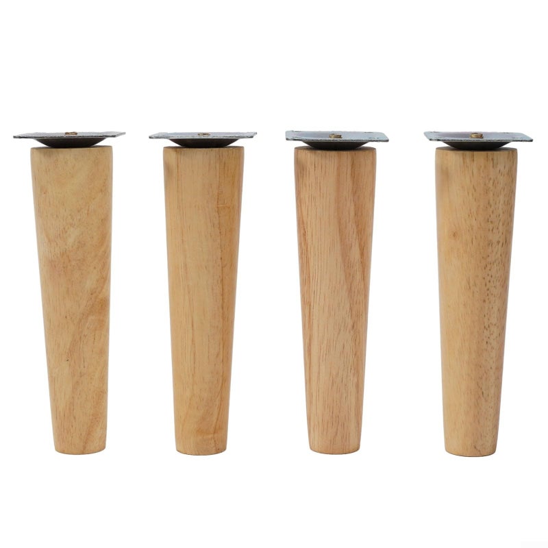 Replacement Wooden Legs: 4-Piece Gray Natural Oak, 8/10/15 Cm Height, With Floor Protection Pads & Full Installation Kit - Multi-Functional Furniture Legs for Sofa, Chair, Coffee Table & Home Furnitur - Image 1