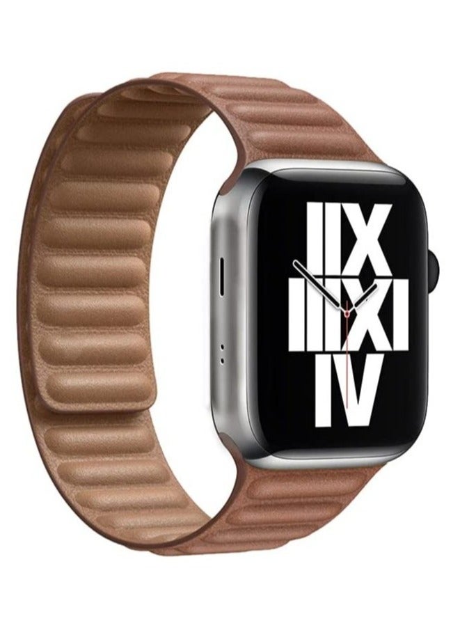 ELTRAZONE Adjustable Leather Loop Wristband with Strong Magnetic Closure for Apple Watch Serie s 1,2,3,4,5,6,SE 42/44mm - Image 1