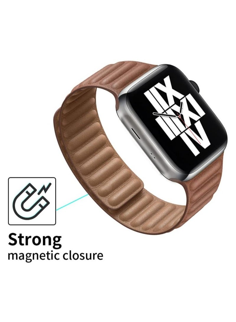 ELTRAZONE Adjustable Leather Loop Wristband with Strong Magnetic Closure for Apple Watch Serie s 1,2,3,4,5,6,SE 42/44mm - Image 2