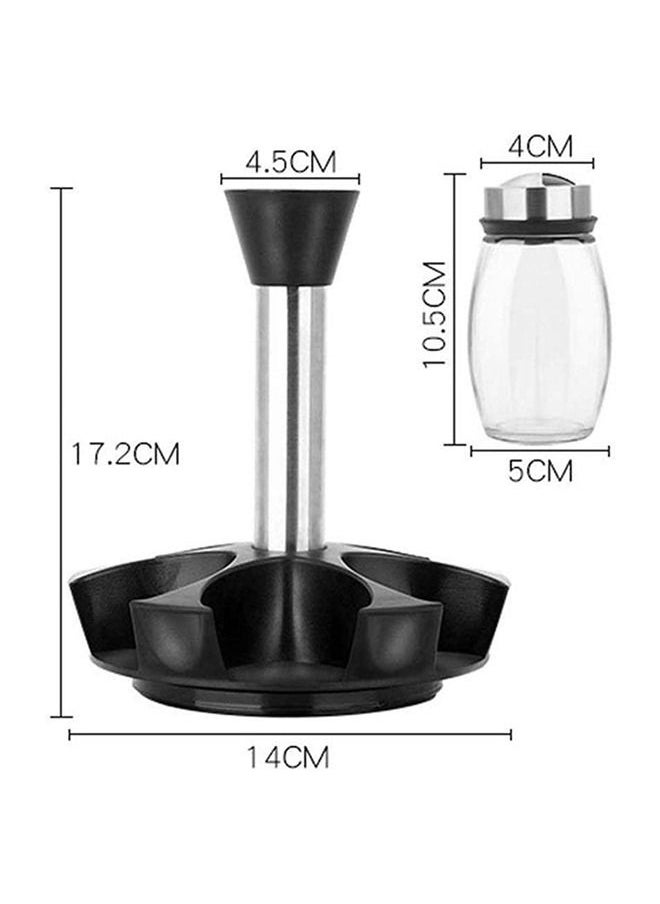 Yolu - 360°Rotating Spice Rack Organizer With 6 Glass Jar Bottles Set For Kitchen - Image 1