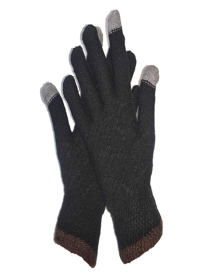 NESVIB Men's & Women's Winter Cap, Neck Warmer & Touch Screen Gloves Combo. Snow Proof,Inside Fur, Warm Woolen Cap with Muffler/Neck Warmer & Mobile Smartphone Gloves for Winters - Free Size (Black) - Image 5