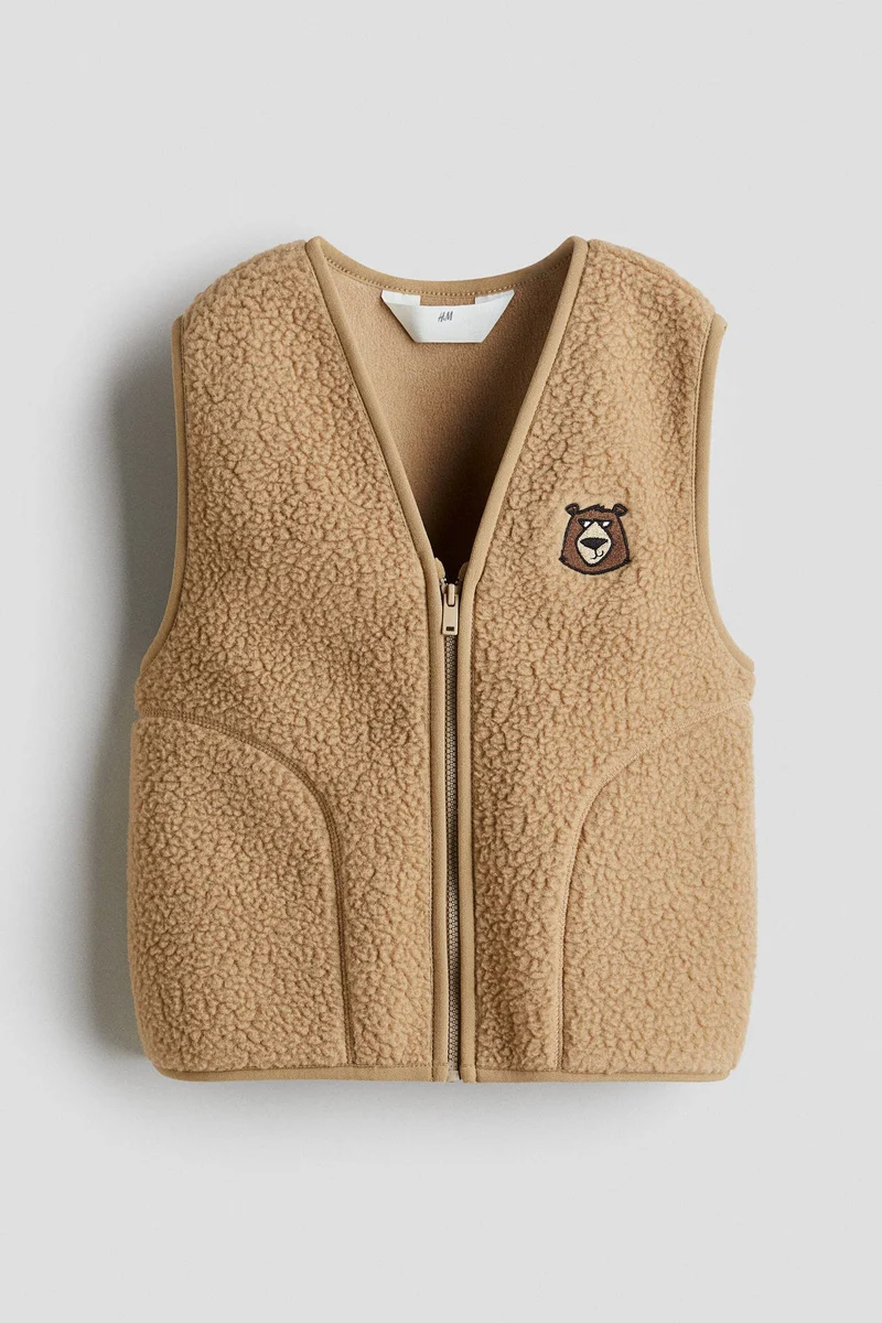 H&M Appliquéd pile gilet