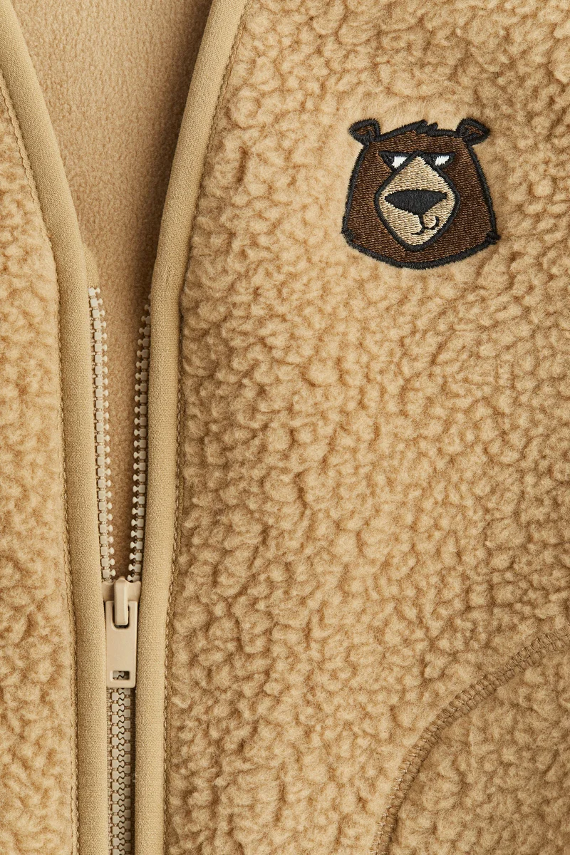 H&M Appliquéd pile gilet