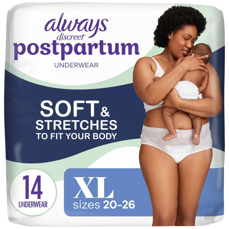 Always Discreet Post-partum UW XL, 14ct. - Image 1