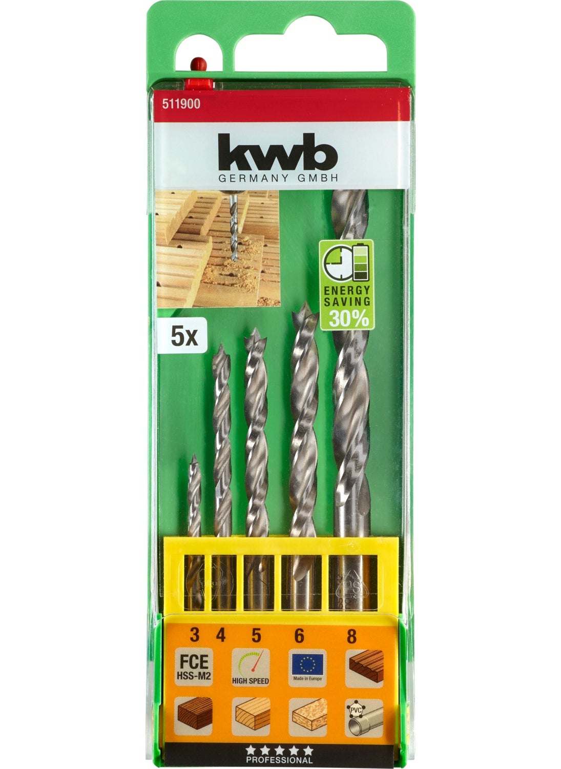 Einhell - Kwb Wooden Tip Set 5 Pieces - Image 1