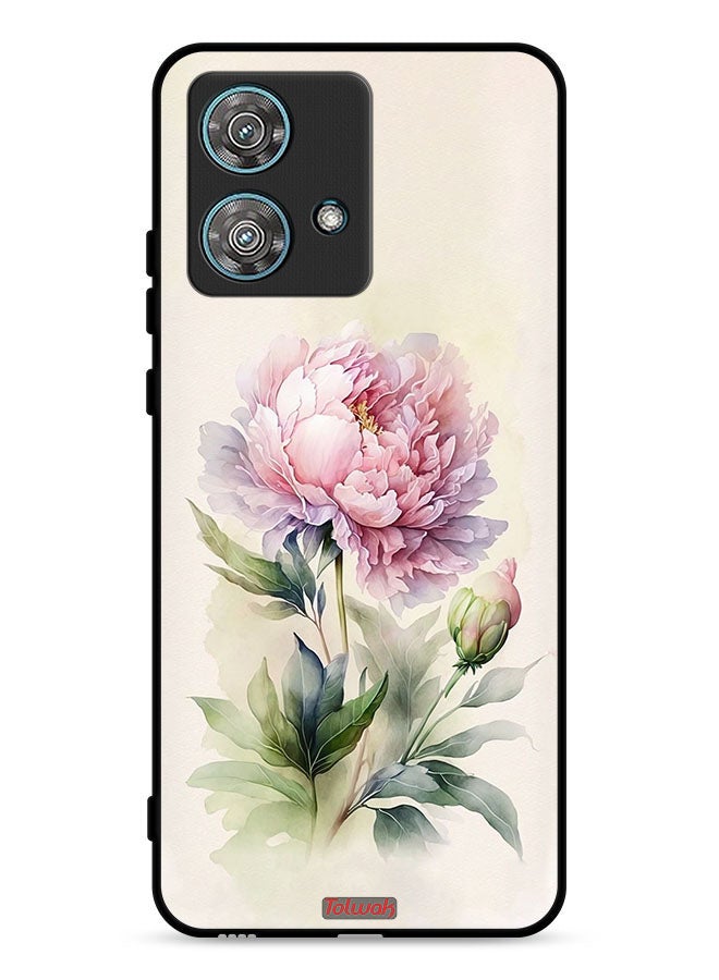 Tolwak Motorola Edge 40 Neo 5G Protective Case Cover Watercolor Rose Paint Art - Image 1