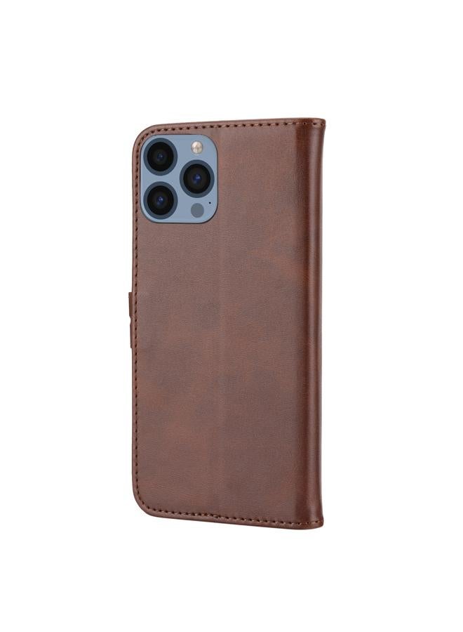 اس-توب جراب هاتف iPhone 14 Pro من الجلد المنقوش بنمط قطة سعيدة - Image 3