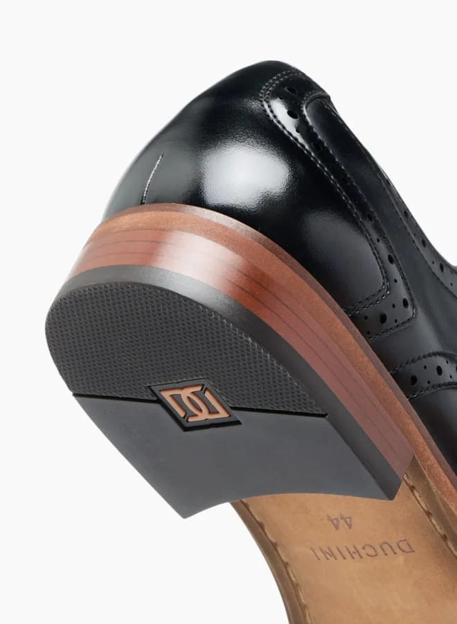 DUCHINI Mens Solid Derby Shoes With Lace-Up Closure