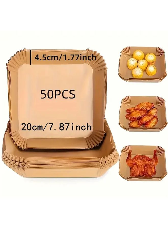100 Sheets Heavy Duty Square Air Fryer Parchment Paper Food Grade Non Stick Waterproof Pre Cut Baking Sheets for Oven Microwave Grill BBQ - Image 4