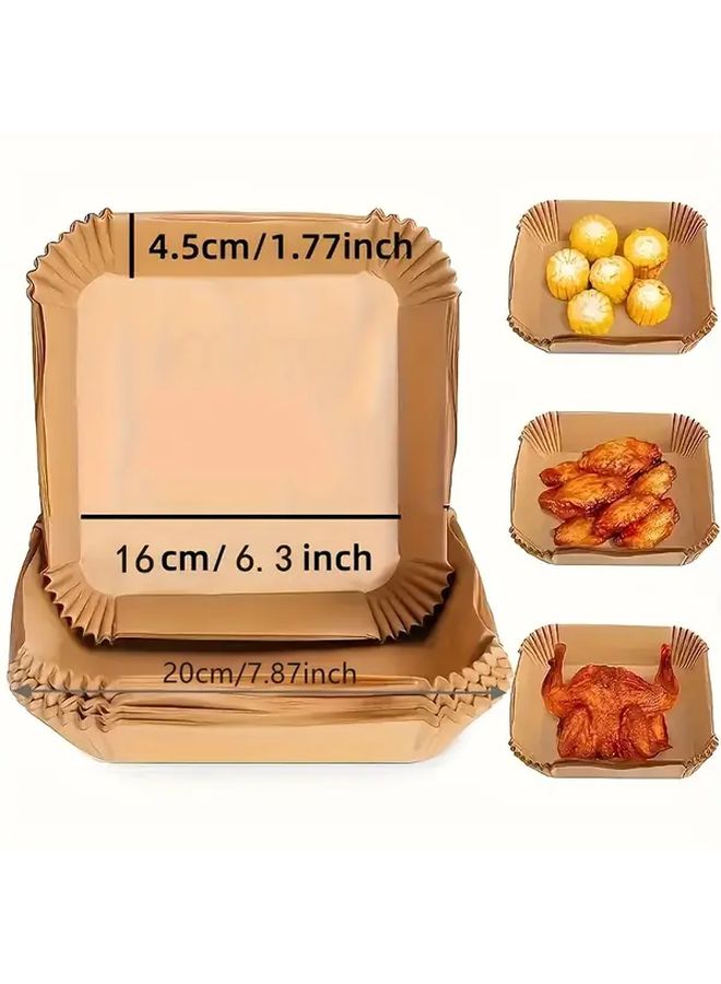 100 Sheets Heavy Duty Square Air Fryer Parchment Paper Food Grade Non Stick Waterproof Pre Cut Baking Sheets for Oven Microwave Grill BBQ - Image 3