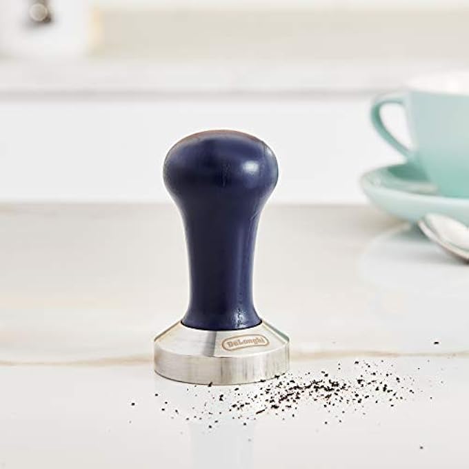 De'Longhi Coffee Tamper  Calibrated Stainless Steel Base With Natural Wood Handle 51Mm Diameter Ergonomic Grip Perfect Pressure For Espresso Suitable For Pump Espresso Machines Blue Dlsc058 - Image 5