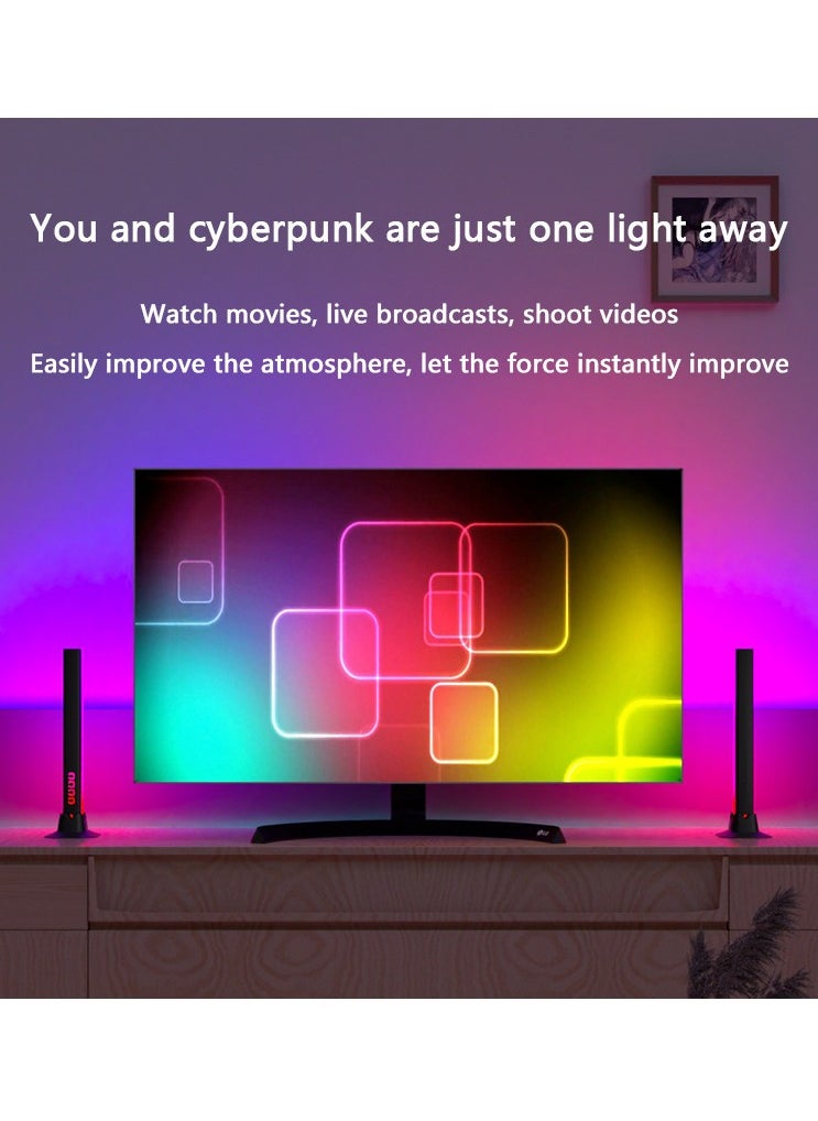 Beauenty Smart LED Light Bars, RGB Flow Light Bar, Gaming Lights, Ambient Lighting with 20 Scene Modes and Music Sync Modes,Bluetooth Color Light Bar for Gaming Setup, Entertainment, PC, TV, Room Decor [2 Pcs ]  - Image 3