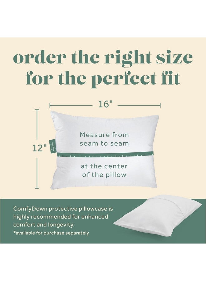 ComfyDown Goose Down Travel Pillow - Filled with 800 Fill Power European Goose Down, Egyptian 300 Thread Count 100% Cotton Cover for Plane car & Home - Made in USA (12x16) - Image 2
