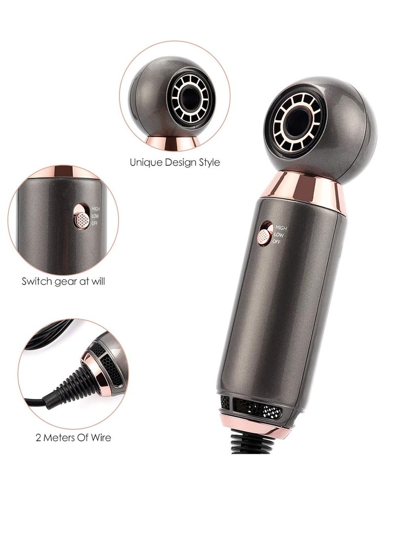 عام مجفف شعر احترافي 800 واط مجفف شعر 2 درجة حرارة مجفف شعر صغير وهادئ لتسريحات الشعر للنساء والرجال - Image 4