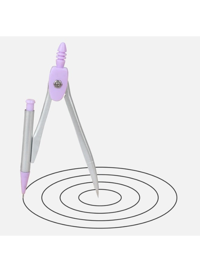 مجموعة بوصلة 8 أجهزة مع قلم رصاص حاكمي Protractor للهندسة الرياضية (07434 أرجواني) - Image 5