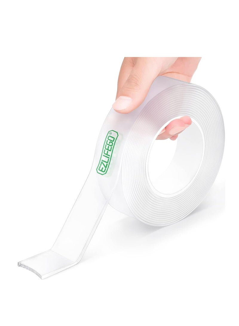 EZlifego Double Sided Tape Heavy Duty, Extra Large Nano Double Sided Adhesive Tape, Clear Mounting Tape Picture Hanging Adhesive Strips,Removable Wall Tape Sticky Poster Tape Decor Carpet Tape(9.85FT)  - Image 1