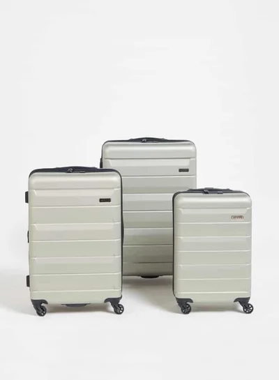 Wave Textured Hardcase Luggage Trolley Bag with Retractable Handle - Set of 3