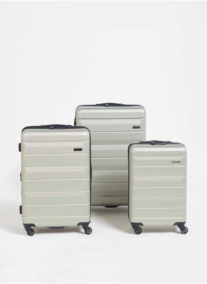 Wave - Textured Hardcase Luggage Trolley Bag with Retractable Handle - Set of 3 - Image 1