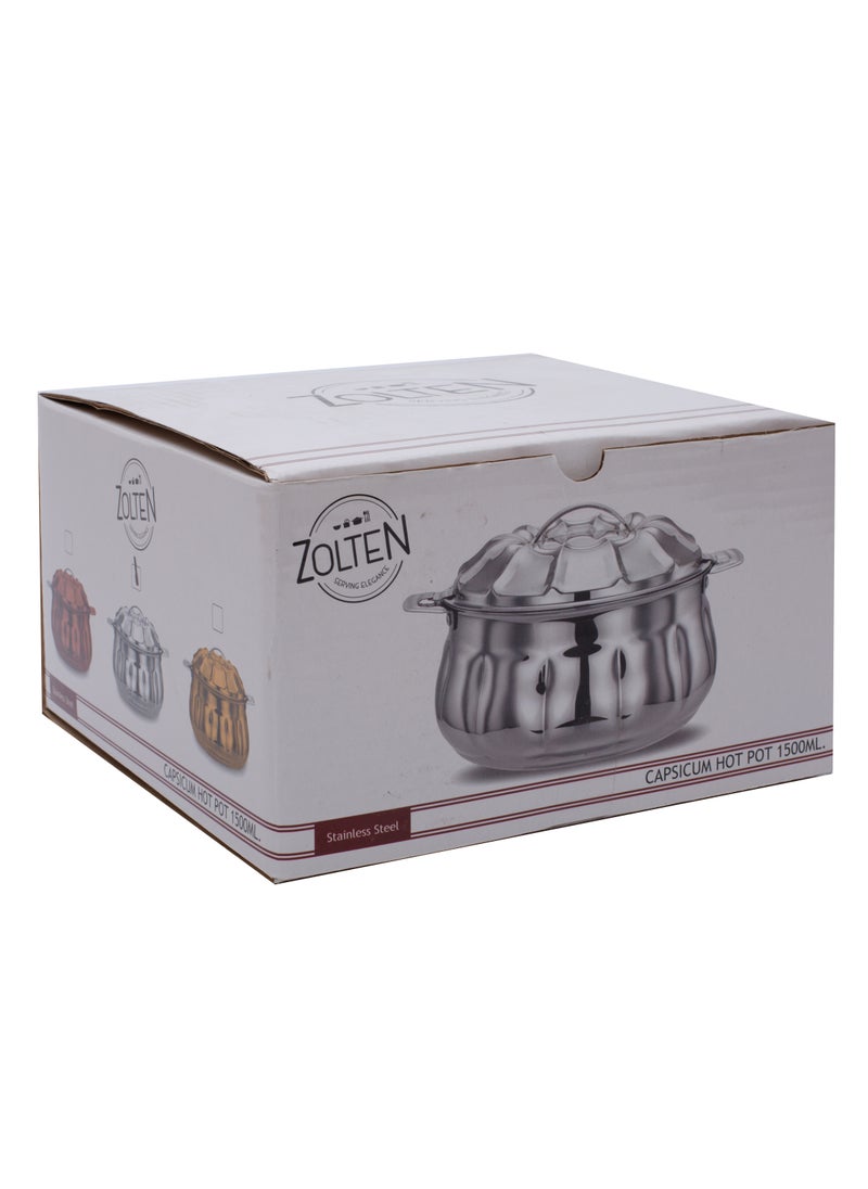 ZOLTEN - Stainless Steel Capsicum Hotpot 1.5 Liters Rose Gold Colour - Image 1
