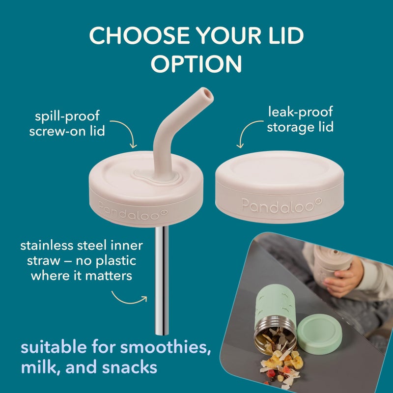 PandalooÂ® Smoothie Cups for Kids - Stainless Steel Toddler Tumbler with Straw, Sippy Cup for Smoothies - BPA-Free, Toddler Snack Cups, 10 oz - Image 3