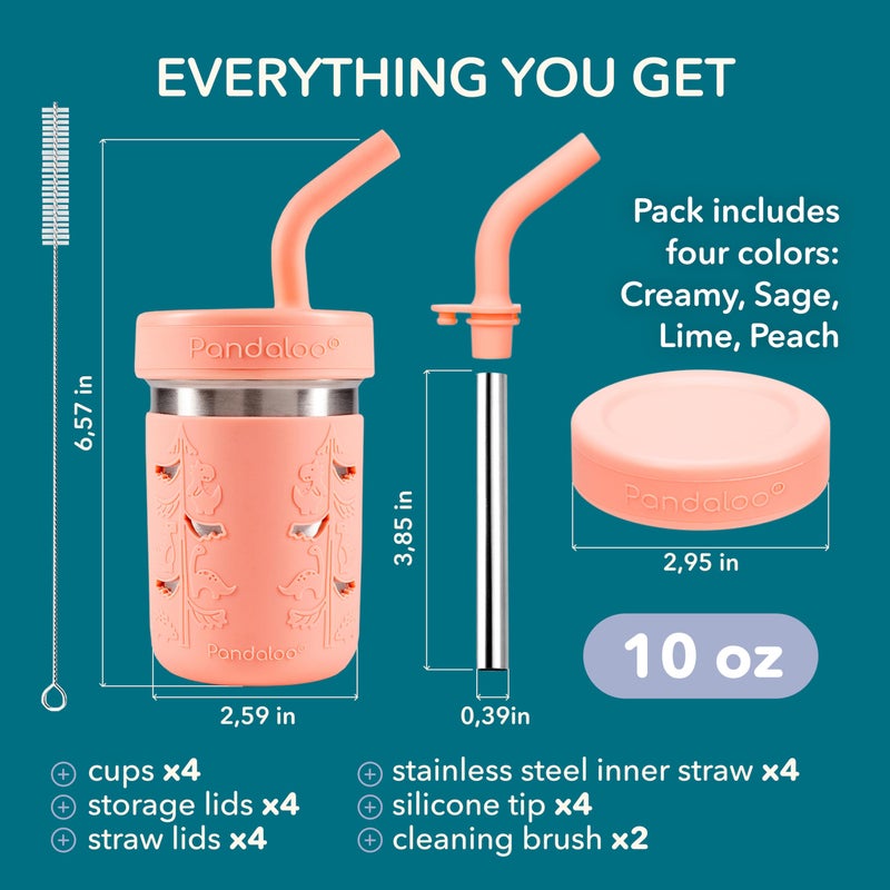 PandalooÂ® Smoothie Cups for Kids - Stainless Steel Toddler Tumbler with Straw, Sippy Cup for Smoothies - BPA-Free, Toddler Snack Cups, 10 oz - Image 2