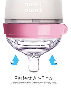 comotomo Natural Feel Baby Bottle 250 ML With Pack Of 2 Natural Teat Silicone Nipples, 3 Holes With Fast Flow, 6 Months +  - Image 5