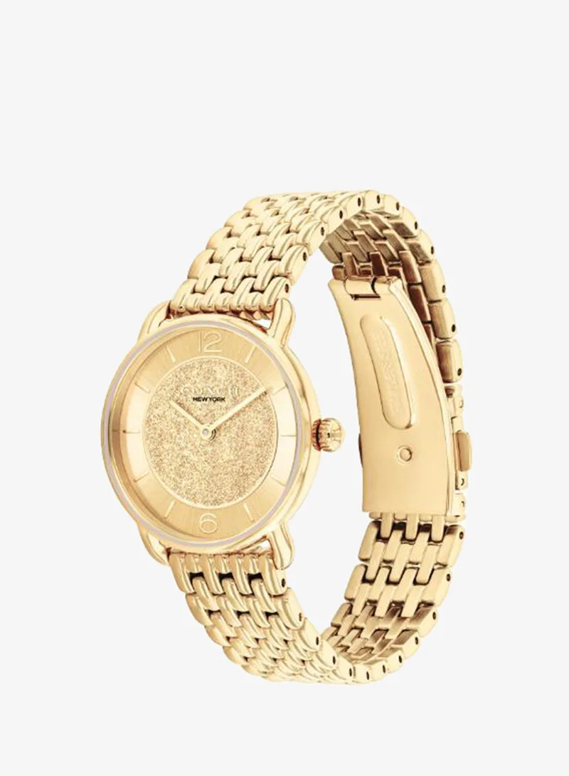 Coach  2-Hand Elliot Collection Quartz Movement Watch For Women With Gold-Tone Stainless Steel Bracelet - 14504370 for Women | Best Price UAE