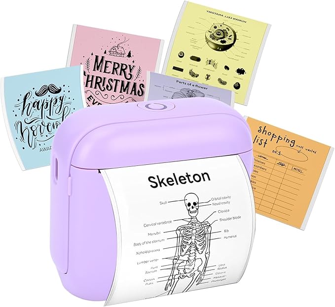 Purple Bluetooth Label Maker Machine Pocket Thermal Sticker Printer For Home Office - Image 1