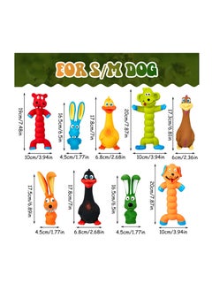 Excefore 7 Inch Squeaky Latex Dog Toys Standing Stick Soft Rubber Dog Chew Toy Animal Puppy Fetch Interactive Play Toy Assorted Animal Pet Toys for Small Medium Large Dogs Assorted Color(Set of 9)  - Image 2