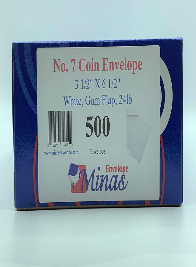 Minas Envelope 500 Minas Envelope - #7 Coin and Cash Envelopes, 24lb. White Paper, 3-1/2 x 6-1/2 Inches, 500 Count, Gummed Flap, for Storage, Organization, Small Parts, Receipts, Jewelry, Crafts - Image 5