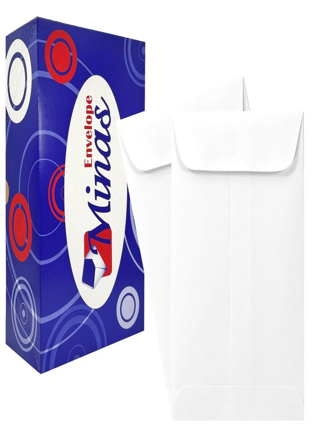 Minas Envelope 500 Minas Envelope - #7 Coin and Cash Envelopes, 24lb. White Paper, 3-1/2 x 6-1/2 Inches, 500 Count, Gummed Flap, for Storage, Organization, Small Parts, Receipts, Jewelry, Crafts - Image 1