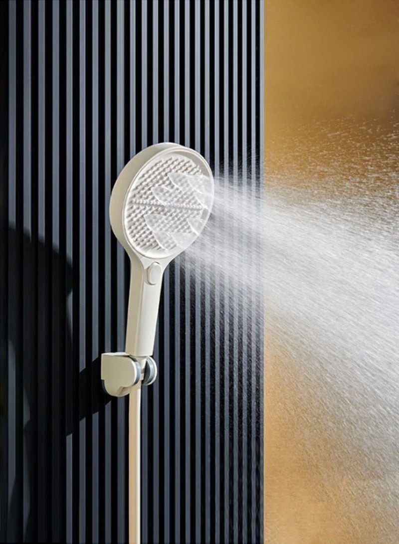 GT-Wheel High Pressure Shower Head with 4 Modes Turbocharged Handheld Shower Head with 15cm Wide Panel Air Injection Tech Easy Clean Silicone Nozzles Water Saving & Power Wash Spray - Image 1