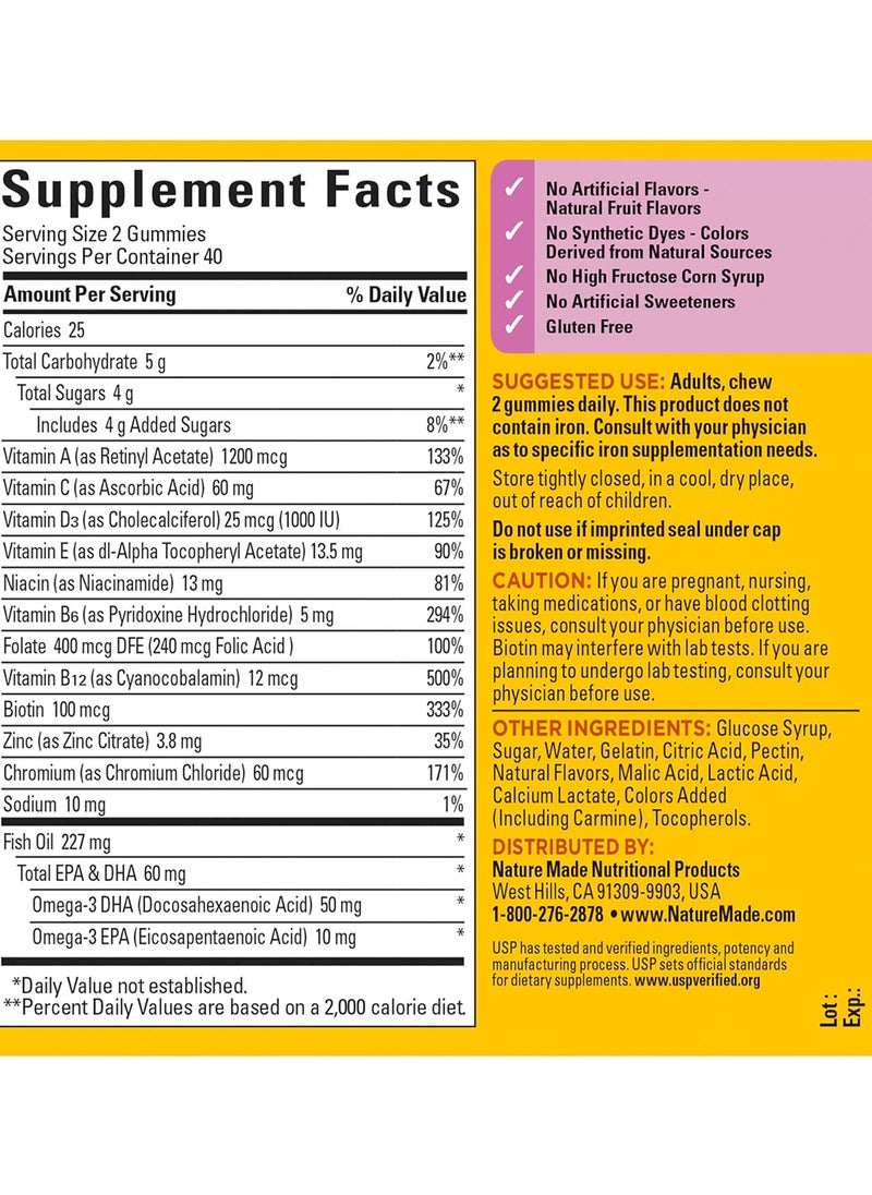Nature Made - Women'S Multivitamin + Omega3 Gummies 80 Count For Daily Nutritional Supportâ€ Packaging May Vary - Image 1