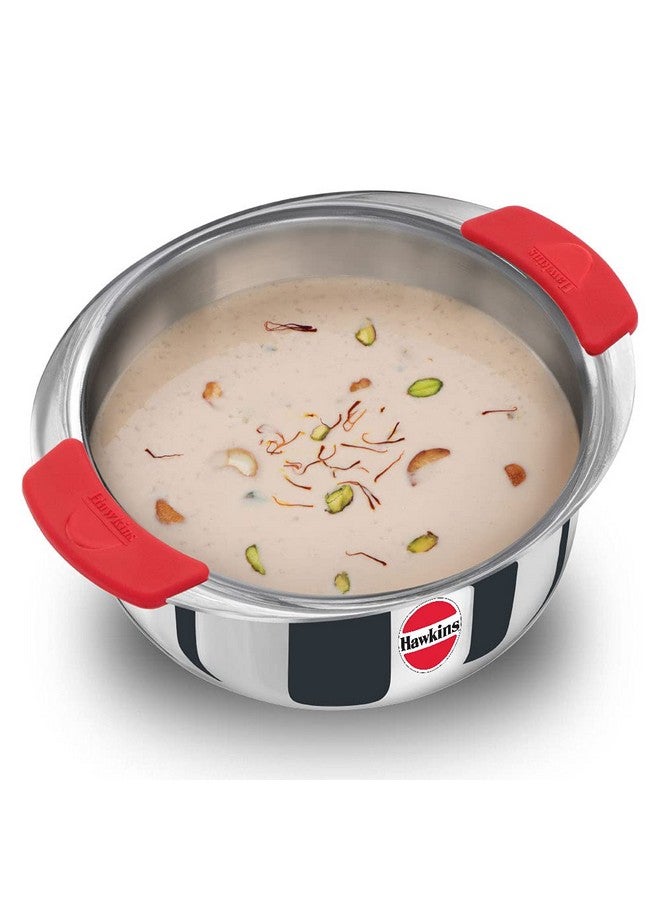 Hawkins 2.5 Litre Metro Patila, Triply Stainless Steel Tope, Induction Bhagona, Tapeli, Silver (SSP25) - Image 1