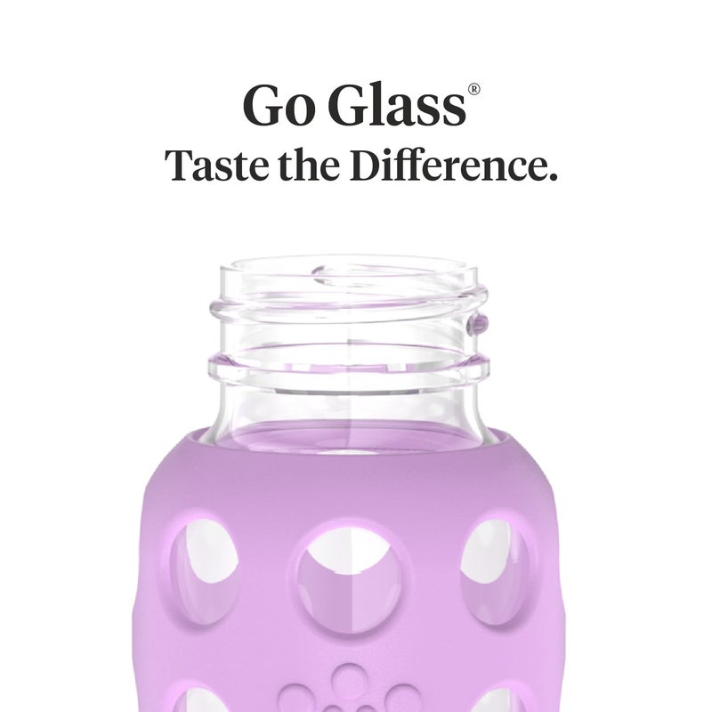 Lifefactory 4-Ounce Glass Baby Bottle with Stage 1 Nipple and Protective Silicone Sleeve Lavender (LF110016C4) - Image 3