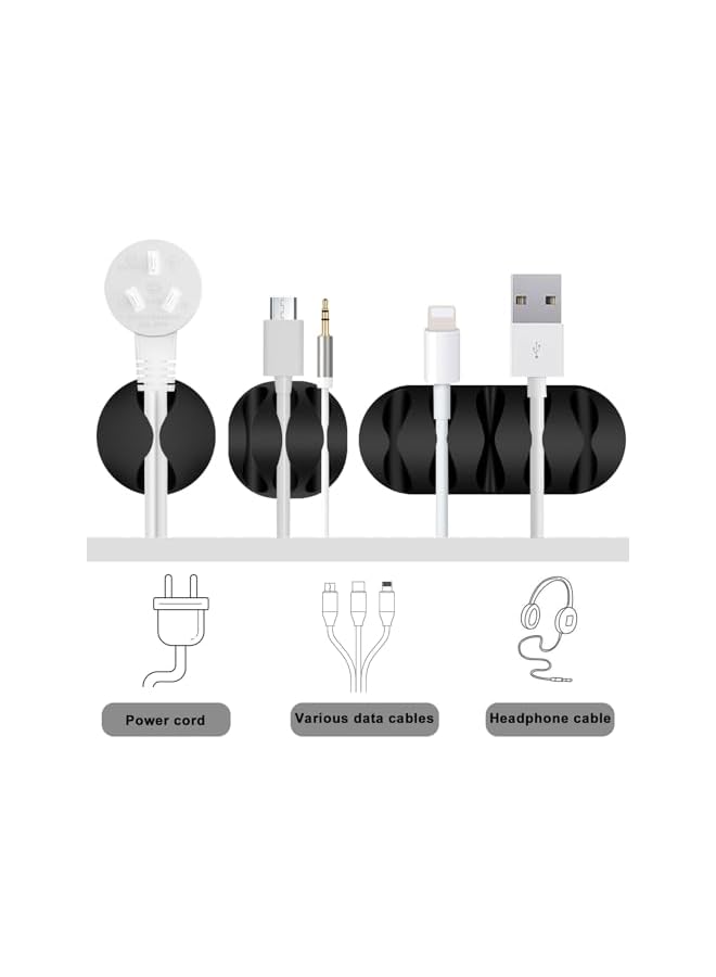 Green Tiger 16Pack Cable Clips Black, Self Adhesive Cord Holder, Ideal Cable Management Cord Organizer Wire Keeper for Desk, Nightstand, Phone Charger, Computer, Home, Office, Car - Image 4