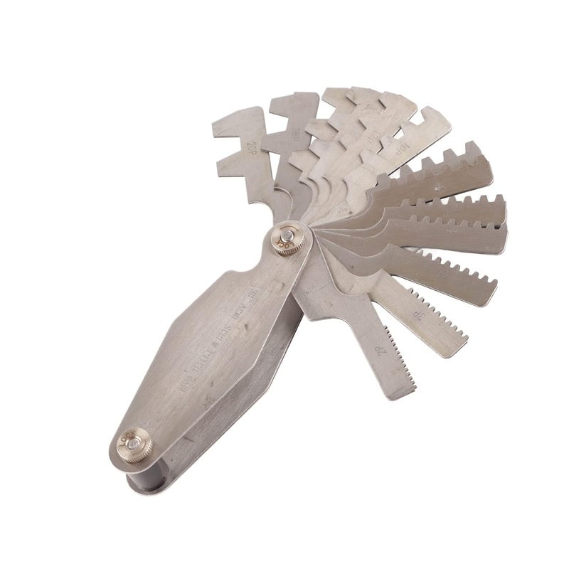 Professional Thread Pitch Gauge Set Carbon Steel Whitworth Screw Measuring Tool for Mechanics Engineers Industrial Workers 29 Degree 30 Degree T Thread Gauge with 16 14 Bla (30 Degree - Image 3