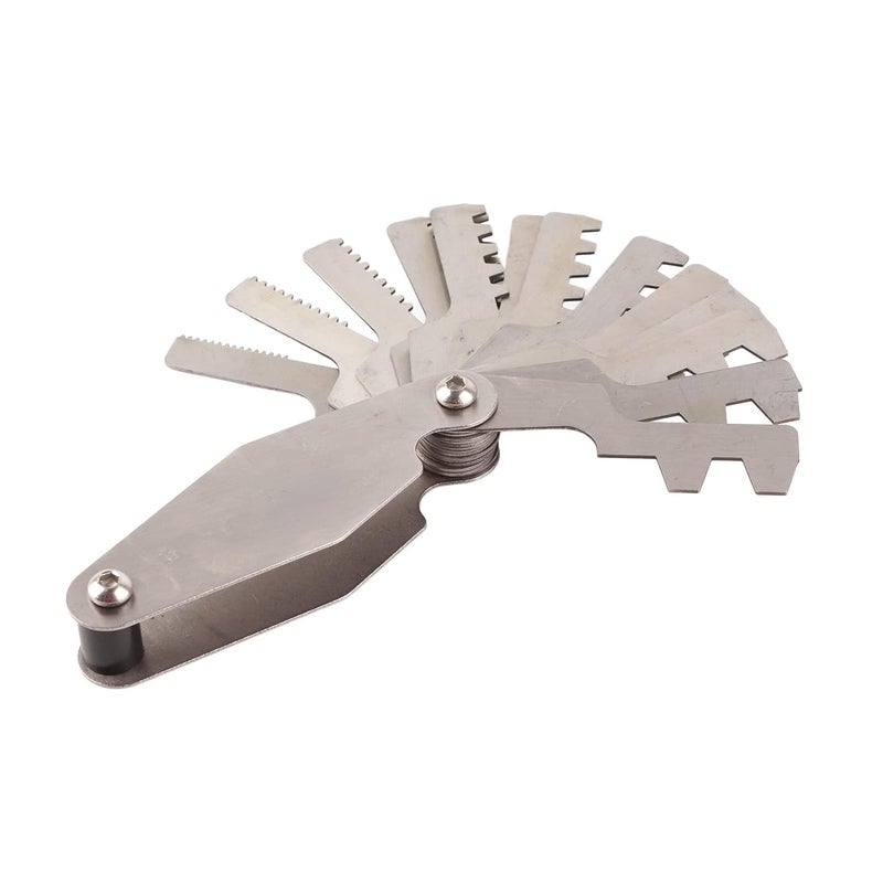 Professional Thread Pitch Gauge Set Carbon Steel Whitworth Screw Measuring Tool for Mechanics Engineers Industrial Workers 29 Degree 30 Degree T Thread Gauge with 16 14 Bla (30 Degree - Image 5