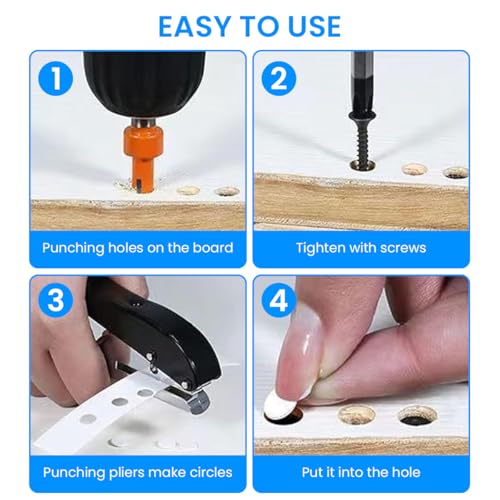 Serplex® Single Hole Punch 8mm Dia Hole Punch Plastic Hole Punch Spring Loaded Heavy Duty Hole Punch for Tagging, Plastic Cardboard, Slim Plastic Sheet - Image 3