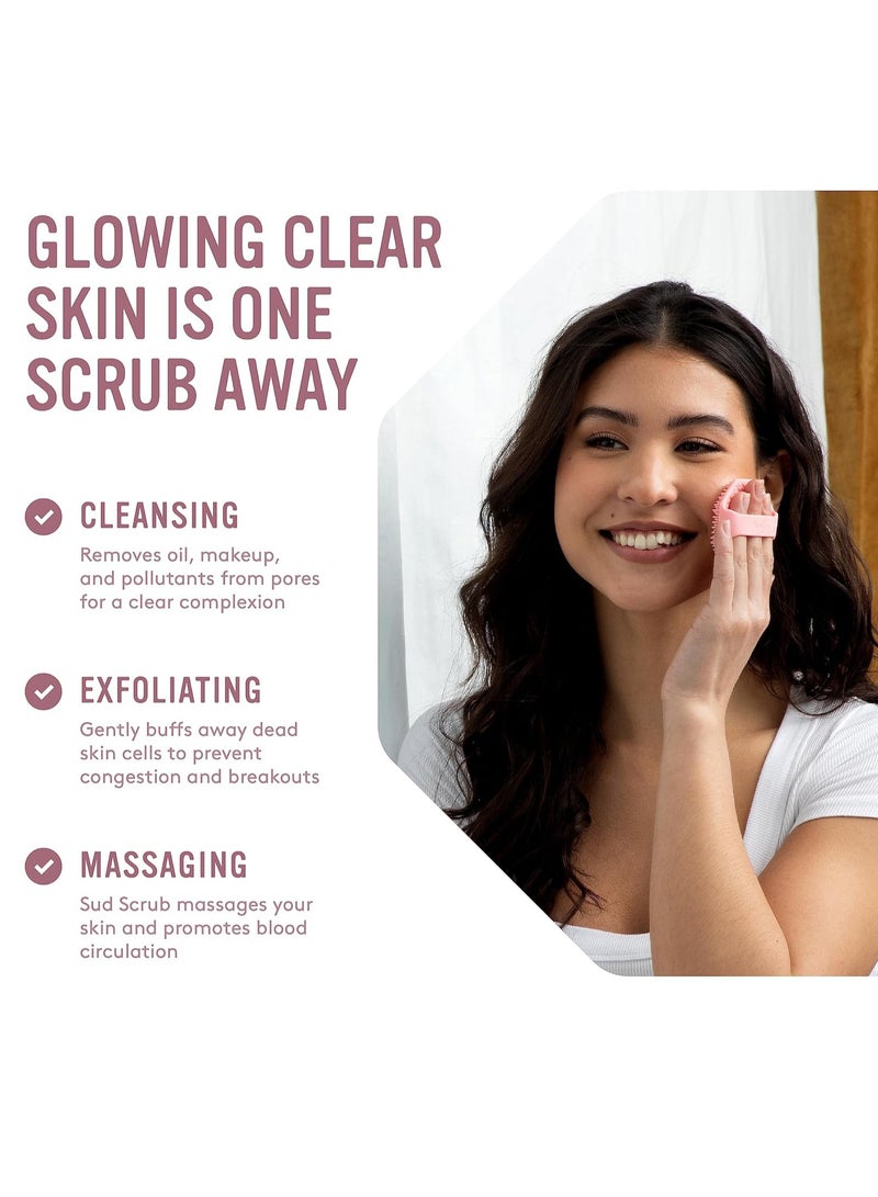 مضادات الميكروبات سيليكون الوجه المجهر، 1 حزمة، تقشير الوجه لطيف للبشرة الحساسة، فرشاة تنظيف الوجه صديقة للبيئة، تقشير الوجه فرشاة للرجال والنساء (الوردي) - Image 2